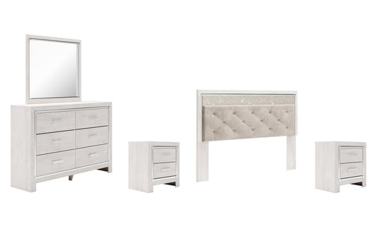 Altyra King Panel Headboard with Mirrored Dresser and 2 Nightstands at Towne & Country Furniture (AL) furniture, home furniture, home decor, sofa, bedding