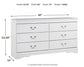 Anarasia Six Drawer Dresser at Towne & Country Furniture (AL) furniture, home furniture, home decor, sofa, bedding