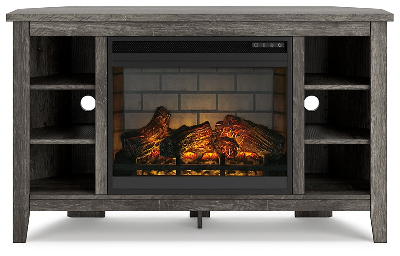 Ashley Express - Arlenbry Corner TV Stand with Electric Fireplace at Towne & Country Furniture (AL) furniture, home furniture, home decor, sofa, bedding