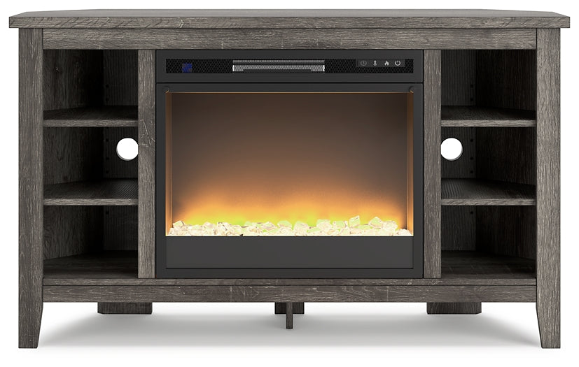 Ashley Express - Arlenbry Corner TV Stand with Electric Fireplace at Towne & Country Furniture (AL) furniture, home furniture, home decor, sofa, bedding