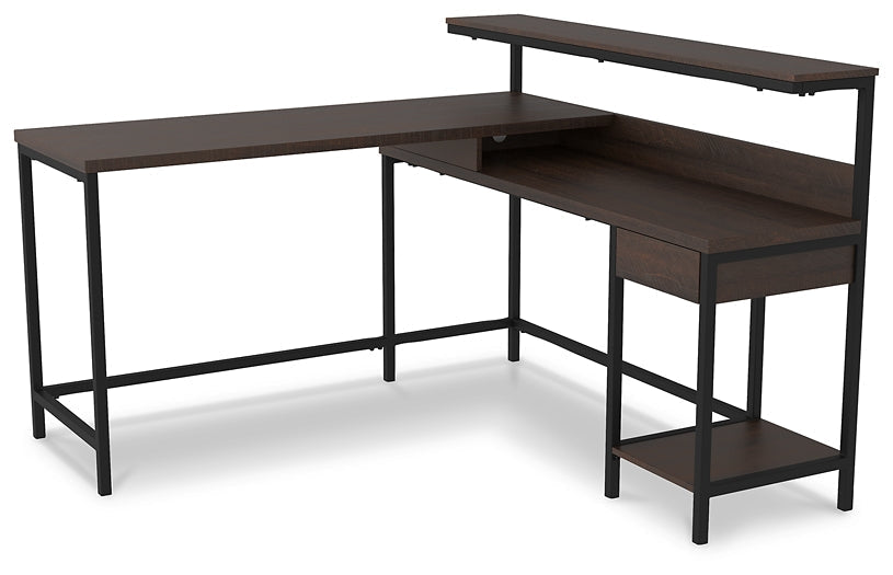 Ashley Express - Camiburg L-Desk with Storage at Towne & Country Furniture (AL) furniture, home furniture, home decor, sofa, bedding