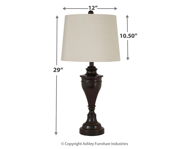 Ashley Express - Darlita Metal Table Lamp (2/CN) at Towne & Country Furniture (AL) furniture, home furniture, home decor, sofa, bedding