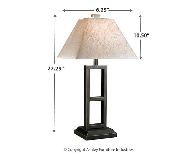 Ashley Express - Deidra Metal Table Lamp (2/CN) at Towne & Country Furniture (AL) furniture, home furniture, home decor, sofa, bedding