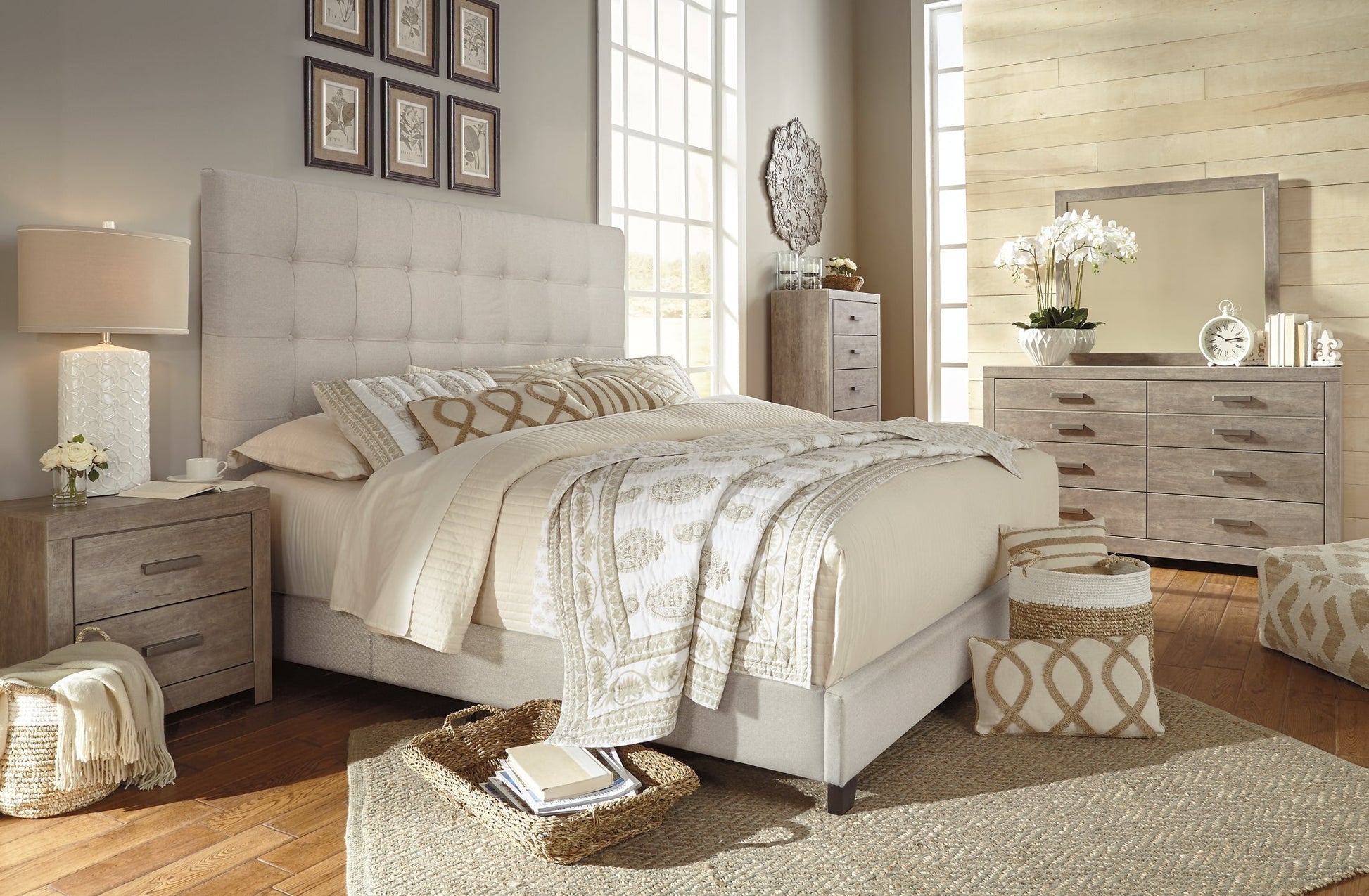 Ashley Express - Dolante  Upholstered Bed at Towne & Country Furniture (AL) furniture, home furniture, home decor, sofa, bedding