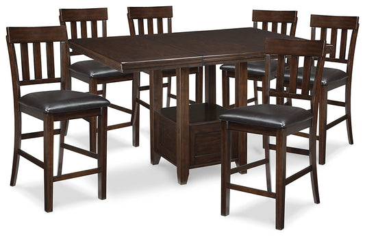Ashley Express - Haddigan Counter Height Dining Table and 6 Barstools at Towne & Country Furniture (AL) furniture, home furniture, home decor, sofa, bedding