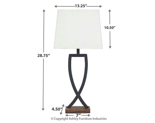 Ashley Express - Makara Metal Table Lamp (2/CN) at Towne & Country Furniture (AL) furniture, home furniture, home decor, sofa, bedding