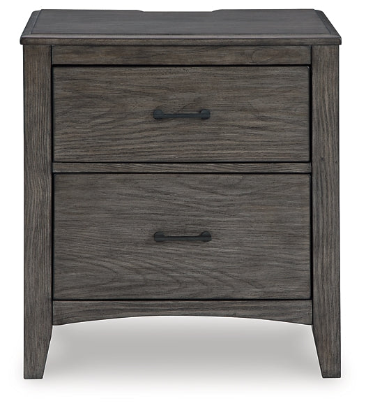 Ashley Express - Montillan Two Drawer Night Stand at Towne & Country Furniture (AL) furniture, home furniture, home decor, sofa, bedding