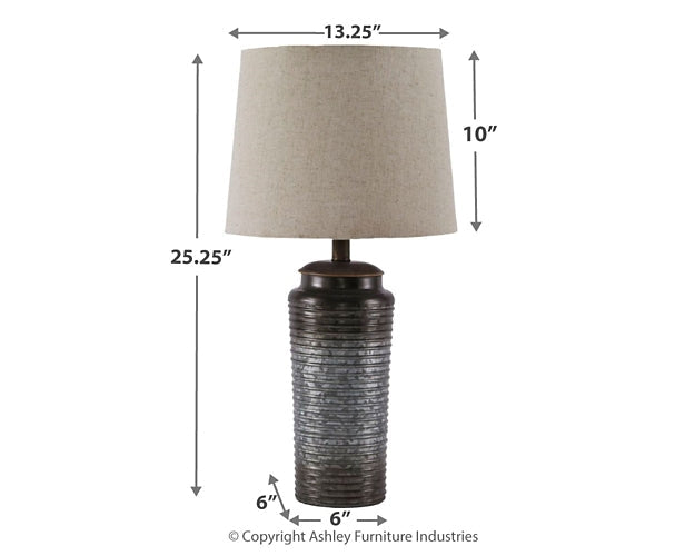 Ashley Express - Norbert Metal Table Lamp (2/CN) at Towne & Country Furniture (AL) furniture, home furniture, home decor, sofa, bedding