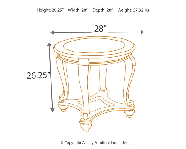 Ashley Express - Norcastle Round End Table at Towne & Country Furniture (AL) furniture, home furniture, home decor, sofa, bedding