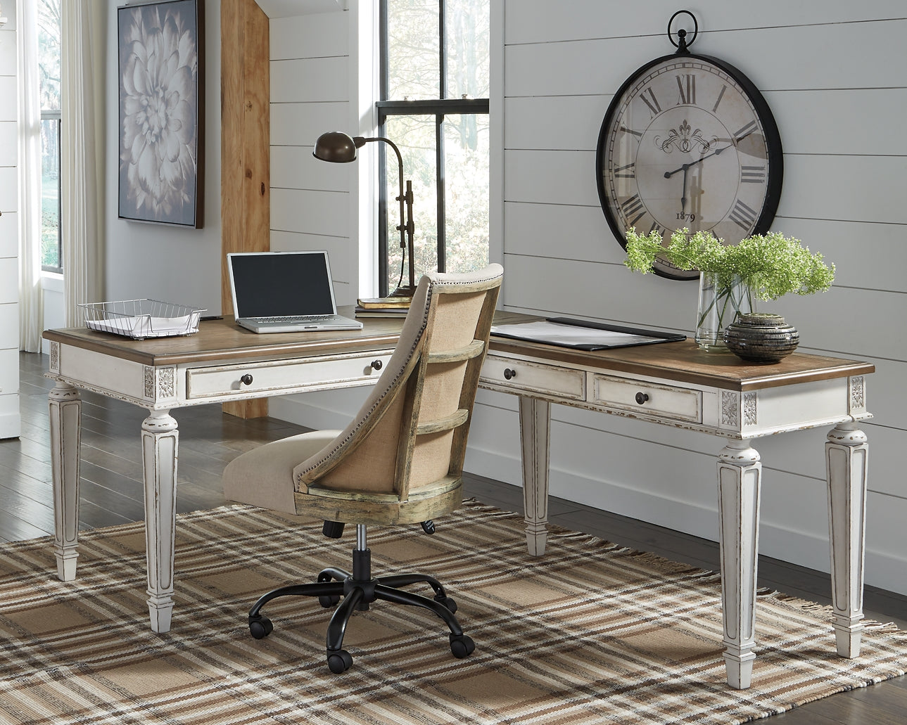 Ashley Express - Realyn 2-Piece Home Office Desk at Towne & Country Furniture (AL) furniture, home furniture, home decor, sofa, bedding