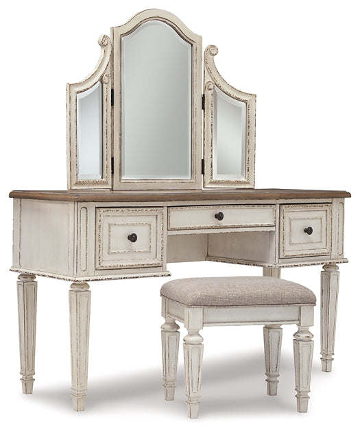 Ashley Express - Realyn Vanity/Mirror/Stool (3/CN) at Towne & Country Furniture (AL) furniture, home furniture, home decor, sofa, bedding