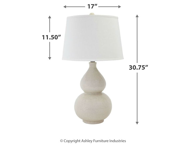 Ashley Express - Saffi Ceramic Table Lamp (1/CN) at Towne & Country Furniture (AL) furniture, home furniture, home decor, sofa, bedding
