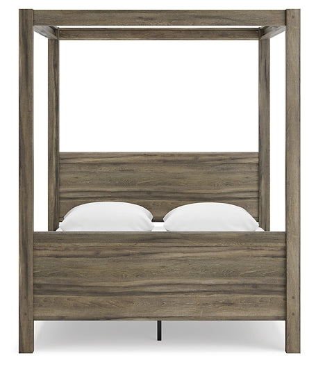 Ashley Express - Shallifer Queen Canopy Bed at Towne & Country Furniture (AL) furniture, home furniture, home decor, sofa, bedding