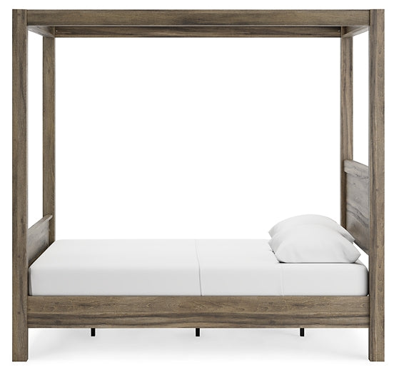 Ashley Express - Shallifer Queen Canopy Bed at Towne & Country Furniture (AL) furniture, home furniture, home decor, sofa, bedding