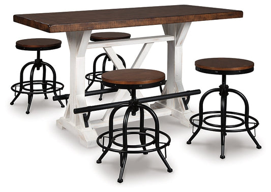 Ashley Express - Valebeck Counter Height Dining Table and 4 Barstools at Towne & Country Furniture (AL) furniture, home furniture, home decor, sofa, bedding
