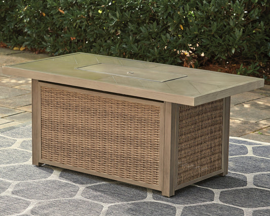 Beachcroft Rectangular Fire Pit Table at Towne & Country Furniture (AL) furniture, home furniture, home decor, sofa, bedding