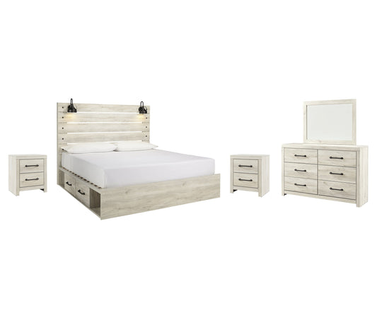 Cambeck  Panel Bed With 2 Storage Drawers With Mirrored Dresser And 2 Nightstands at Towne & Country Furniture (AL) furniture, home furniture, home decor, sofa, bedding