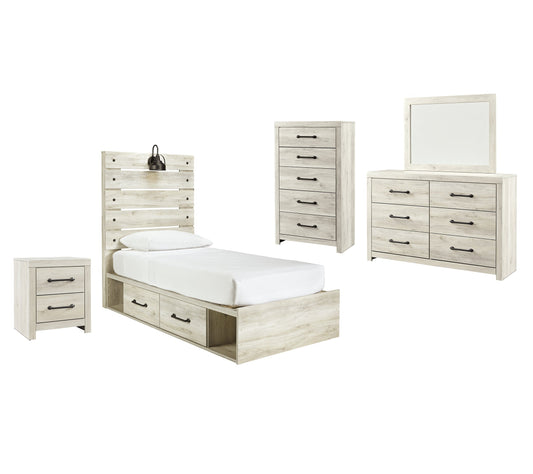 Cambeck Twin Panel Bed with 4 Storage Drawers with Mirrored Dresser, Chest and Nightstand at Towne & Country Furniture (AL) furniture, home furniture, home decor, sofa, bedding