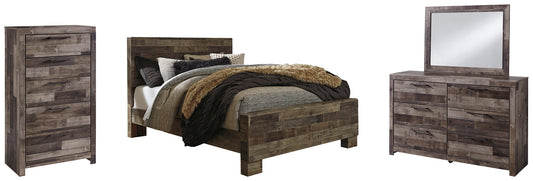 Derekson Queen Panel Bed with Mirrored Dresser and Chest at Towne & Country Furniture (AL) furniture, home furniture, home decor, sofa, bedding