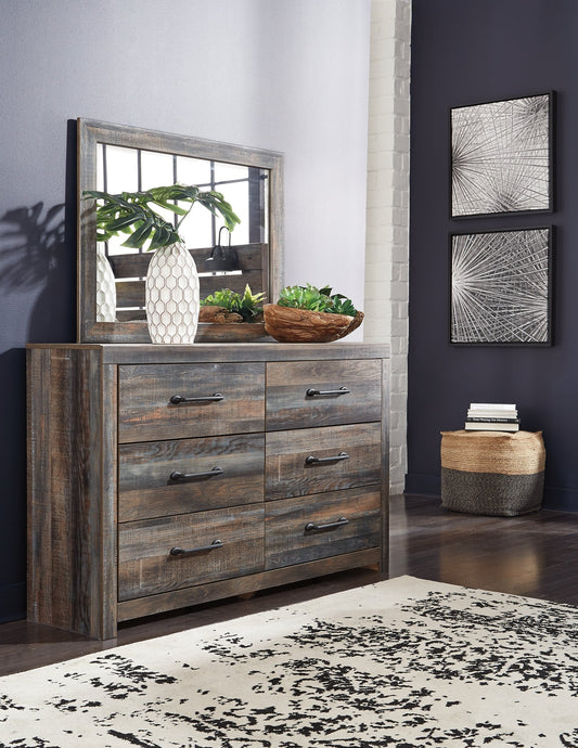 Drystan Full Bookcase Bed with 2 Storage Drawers with Mirrored Dresser at Towne & Country Furniture (AL) furniture, home furniture, home decor, sofa, bedding