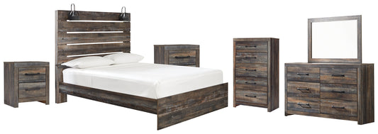 Drystan  Panel Bed With Mirrored Dresser, Chest And 2 Nightstands at Towne & Country Furniture (AL) furniture, home furniture, home decor, sofa, bedding