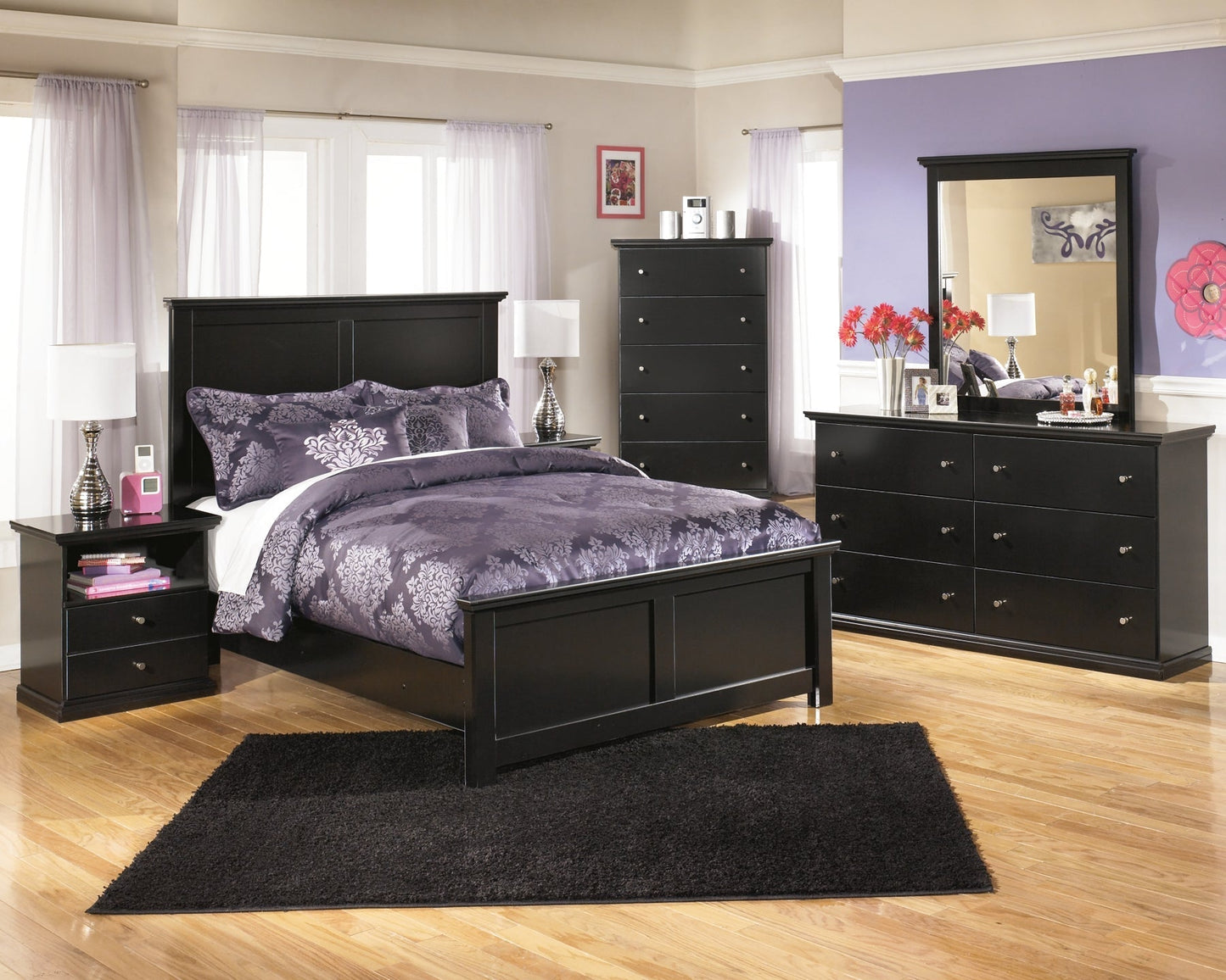 Maribel  Panel Bed With Mirrored Dresser, Chest And Nightstand at Towne & Country Furniture (AL) furniture, home furniture, home decor, sofa, bedding