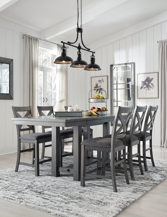 Myshanna Counter Height Dining Table and 6 Barstools at Towne & Country Furniture (AL) furniture, home furniture, home decor, sofa, bedding