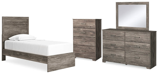 Ralinksi Twin Panel Bed with Mirrored Dresser and Chest at Towne & Country Furniture (AL) furniture, home furniture, home decor, sofa, bedding