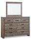 Zelen Full Panel Bed with Mirrored Dresser at Towne & Country Furniture (AL) furniture, home furniture, home decor, sofa, bedding