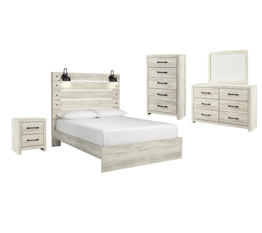 Cambeck Panel Bed With Mirrored Dresser, Chest And Nightstand