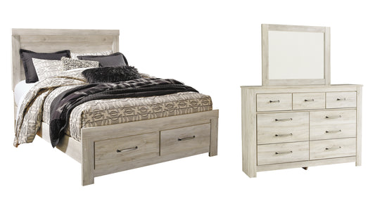 Bellaby Platform Bed With 2 Storage Drawers With Mirrored Dresser