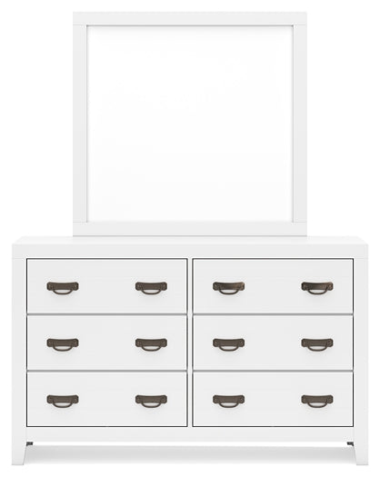 Binterglen Queen Panel Bed with Mirrored Dresser and Chest