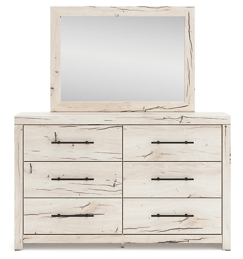 Lawroy Queen Panel Bed with Mirrored Dresser and Chest