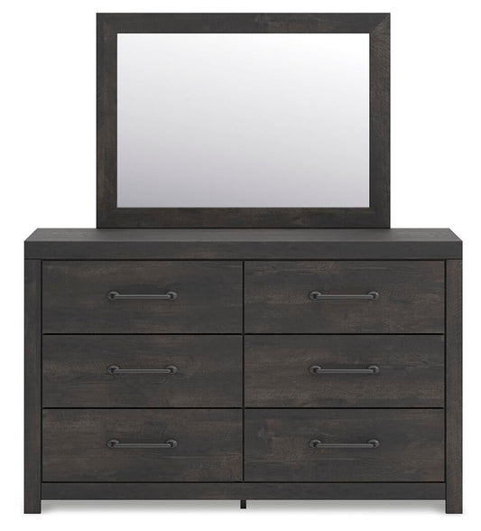 Delmorta King Panel Bed, Dresser and Mirror