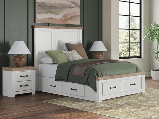 Savonport Queen Panel Storage Bed. Dresser, Mirror and Nightstand