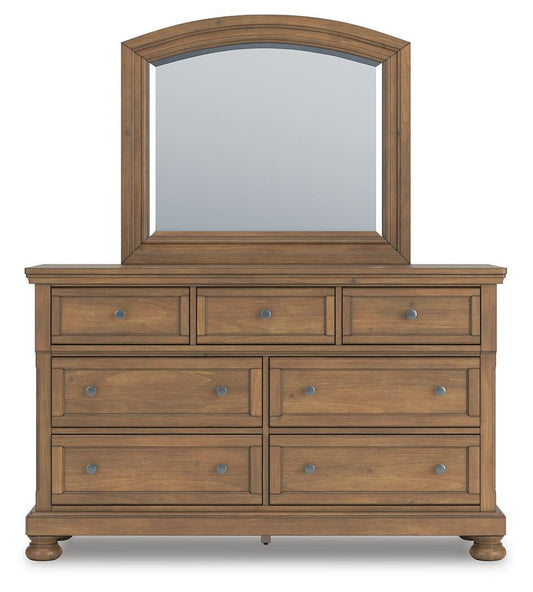 Vandenmore Queen Panel Bed with Mirrored Dresser and Nightstand