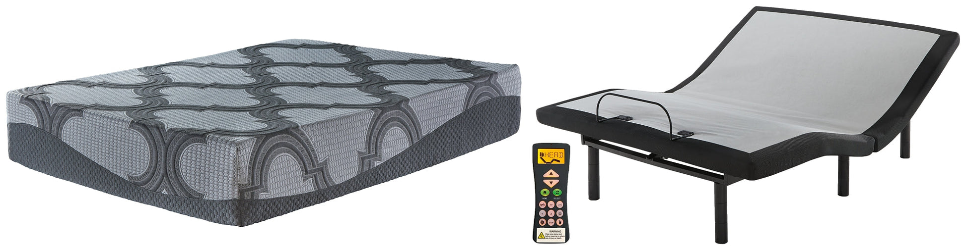 12 Inch Ashley Hybrid Mattress with Adjustable Base at Towne & Country Furniture (AL) furniture, home furniture, home decor, sofa, bedding