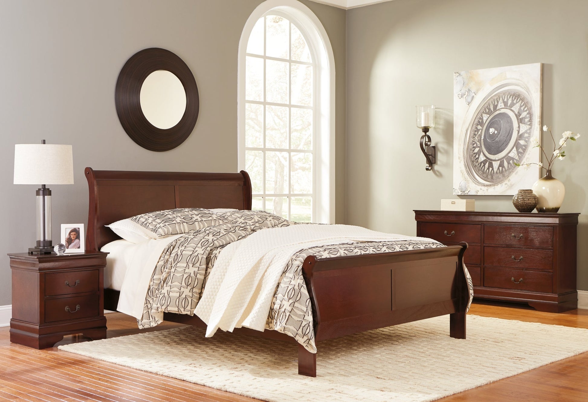Alisdair  Sleigh Bed With Mirrored Dresser And Chest at Towne & Country Furniture (AL) furniture, home furniture, home decor, sofa, bedding