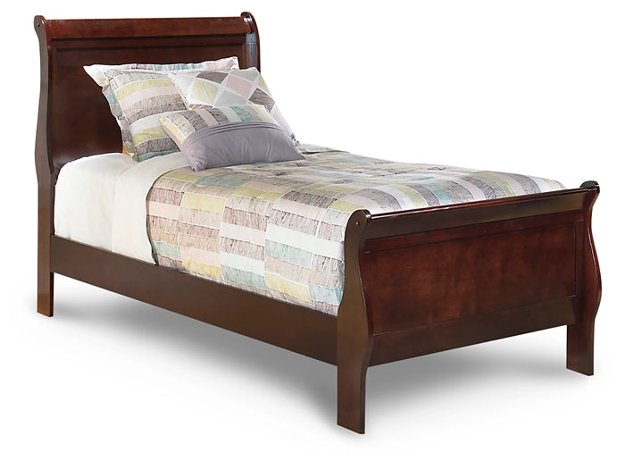 Alisdair Twin Sleigh Bed with Mirrored Dresser and 2 Nightstands at Towne & Country Furniture (AL) furniture, home furniture, home decor, sofa, bedding