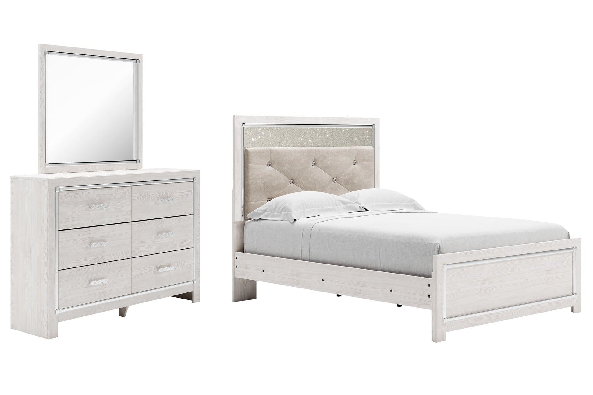 Altyra Full Panel Bed with Mirrored Dresser at Towne & Country Furniture (AL) furniture, home furniture, home decor, sofa, bedding