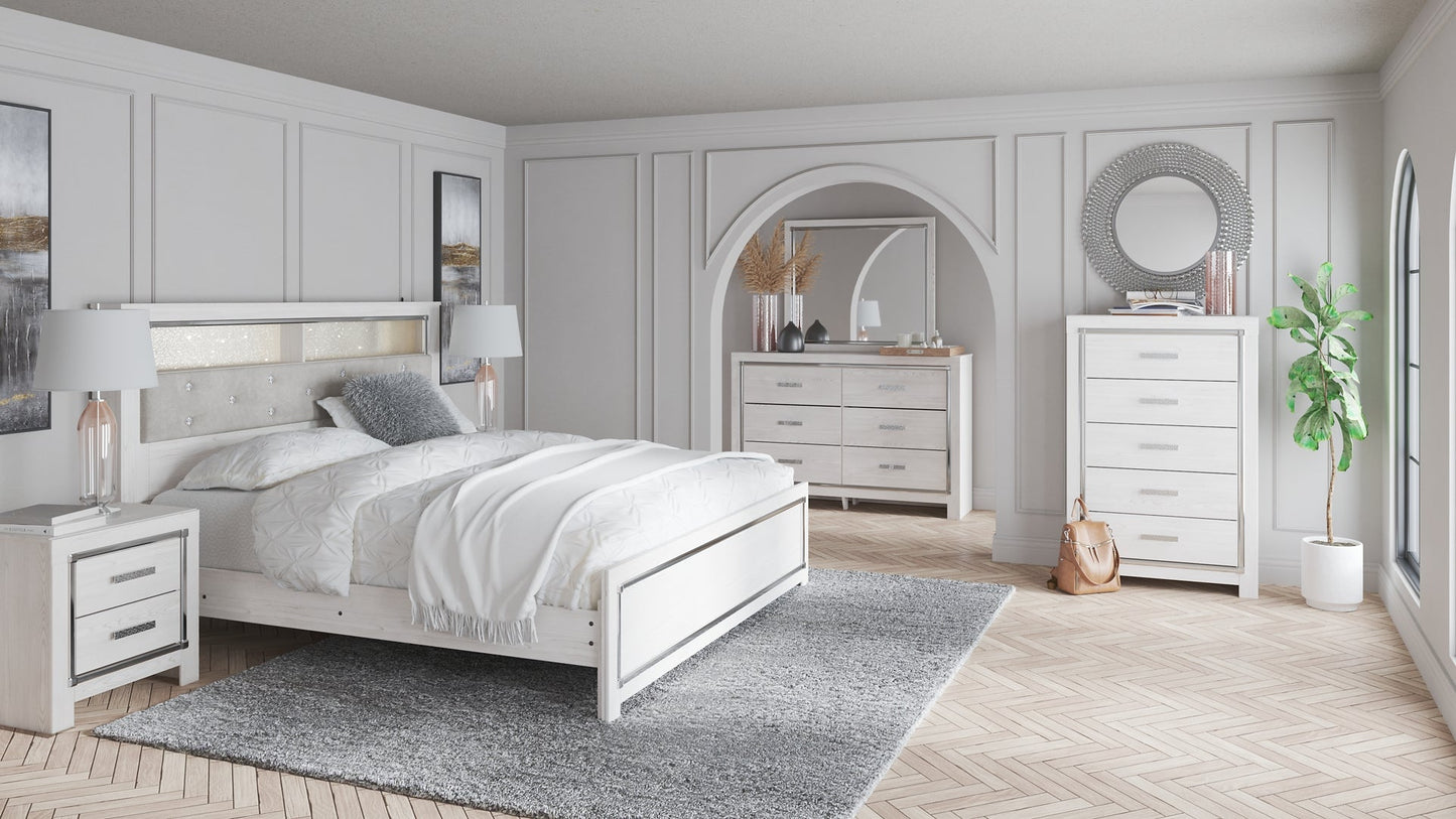 Altyra King Bookcase Headboard with Mirrored Dresser, Chest and 2 Nightstands at Towne & Country Furniture (AL) furniture, home furniture, home decor, sofa, bedding