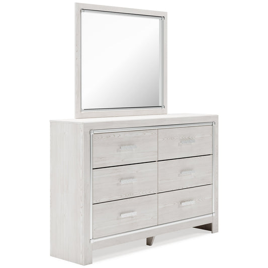 Altyra King Bookcase Headboard with Mirrored Dresser, Chest and Nightstand at Towne & Country Furniture (AL) furniture, home furniture, home decor, sofa, bedding