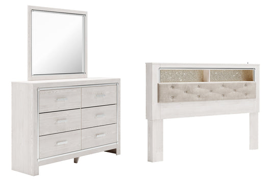 Altyra King Bookcase Headboard with Mirrored Dresser at Towne & Country Furniture (AL) furniture, home furniture, home decor, sofa, bedding