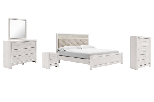 Altyra King Panel Bed with Mirrored Dresser, Chest and Nightstand at Towne & Country Furniture (AL) furniture, home furniture, home decor, sofa, bedding