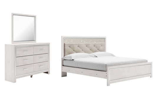 Altyra King Panel Bed with Mirrored Dresser at Towne & Country Furniture (AL) furniture, home furniture, home decor, sofa, bedding