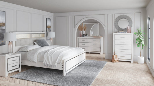 Altyra King Panel Bookcase Bed with Mirrored Dresser at Towne & Country Furniture (AL) furniture, home furniture, home decor, sofa, bedding