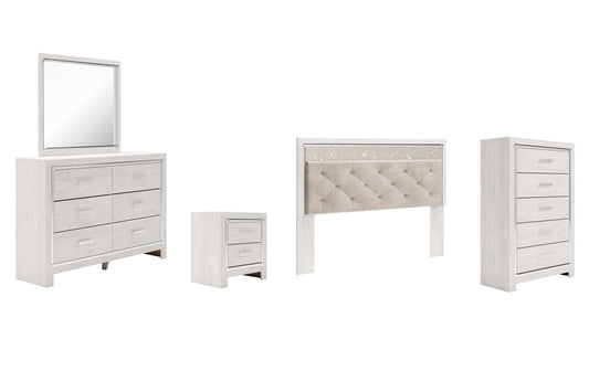 Altyra King Panel Headboard with Mirrored Dresser, Chest and Nightstand at Towne & Country Furniture (AL) furniture, home furniture, home decor, sofa, bedding