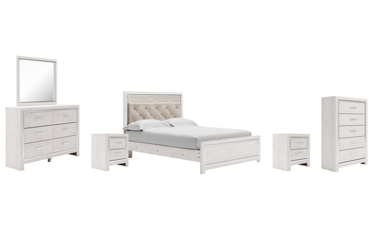 Altyra Queen Panel Bed with Mirrored Dresser, Chest and 2 Nightstands at Towne & Country Furniture (AL) furniture, home furniture, home decor, sofa, bedding