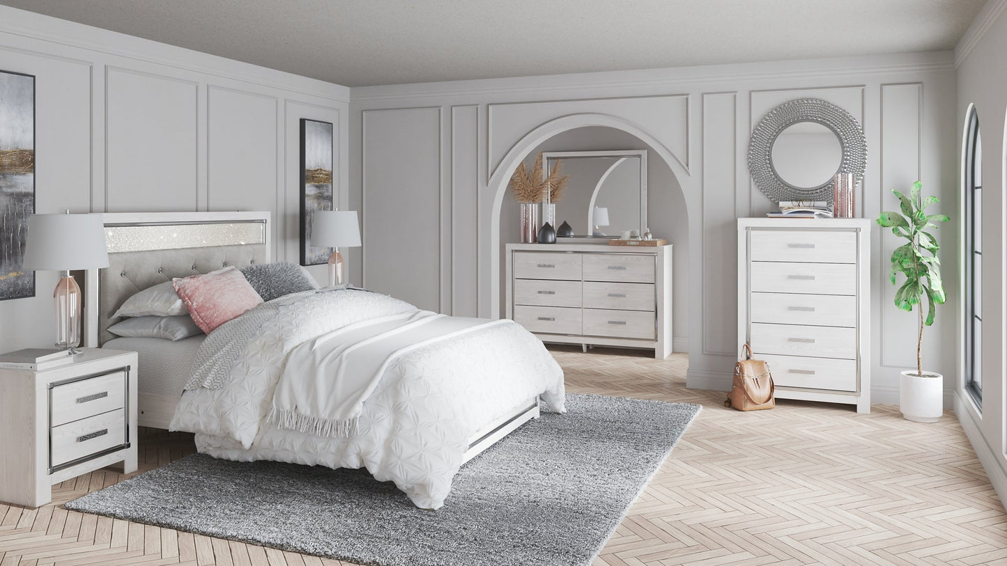 Altyra Queen Panel Headboard with Mirrored Dresser, Chest and 2 Nightstands at Towne & Country Furniture (AL) furniture, home furniture, home decor, sofa, bedding