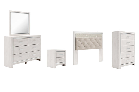 Altyra Queen Panel Headboard with Mirrored Dresser, Chest and Nightstand at Towne & Country Furniture (AL) furniture, home furniture, home decor, sofa, bedding